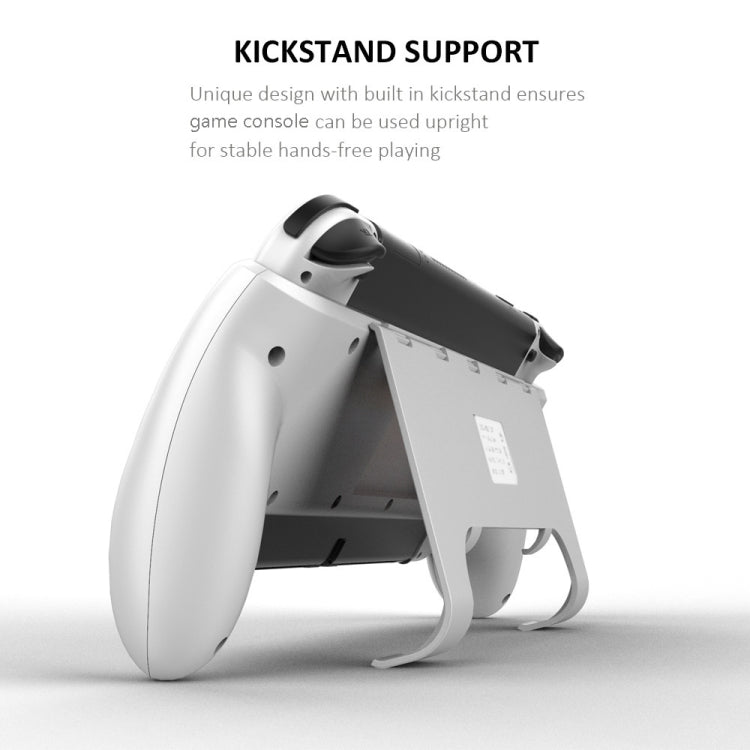White protective case shown in kickstand mode for hands-free play