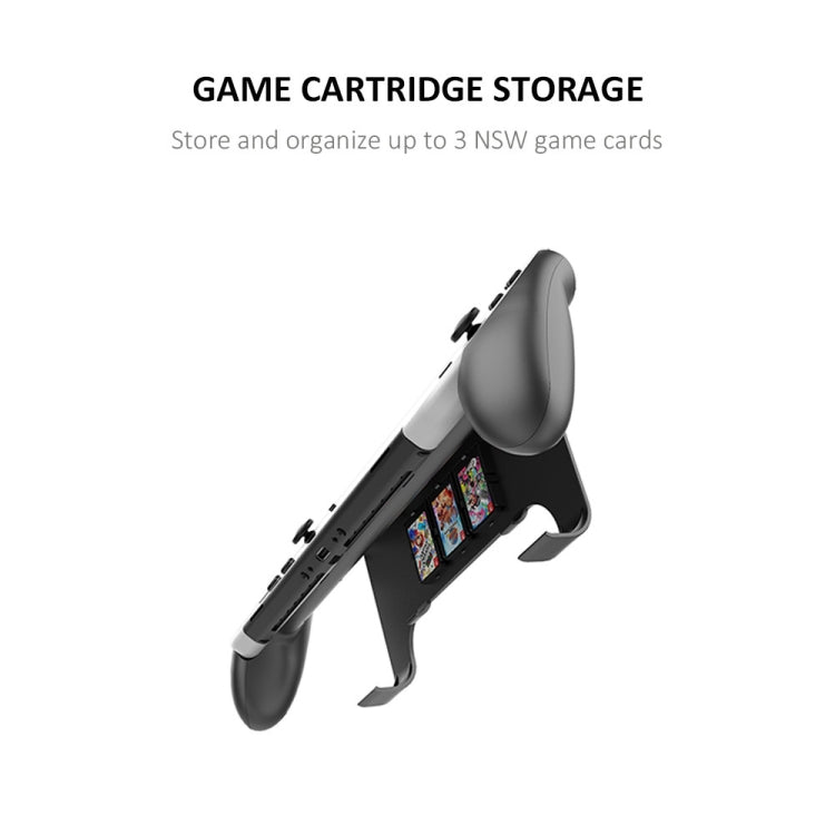 Black grip case with cartridge storage area and kickstand base