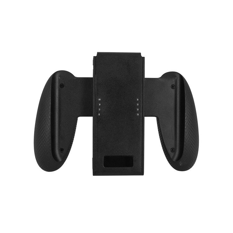 Black ABS gaming grip accessory for Nintendo Switch OLED, with textured side handles