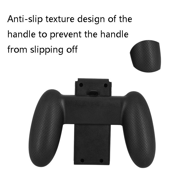 Black ABS gaming grip accessory for Nintendo Switch OLED, textured anti-slip handles