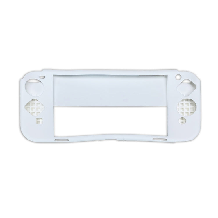 White silicone protective case for Switch OLED with screen opening and side grip cutouts
