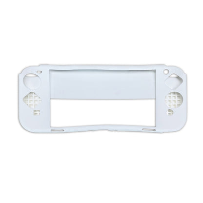 White silicone protective case for Switch OLED with screen opening and side grip cutouts