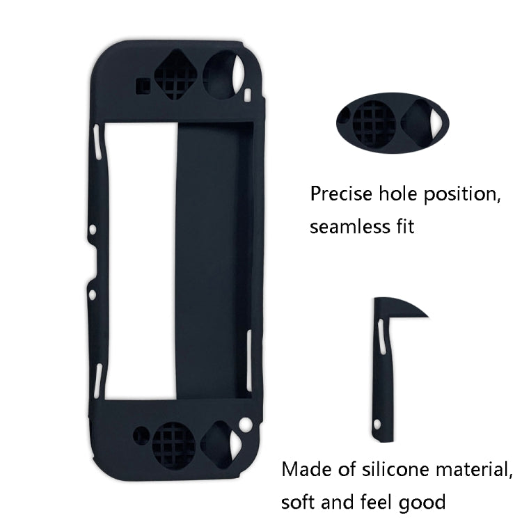 Black silicone protective case shell with precise button and vent cutouts for Switch OLED