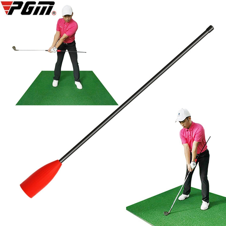 Golf training posture corrector stick with red rubber head and black shaft