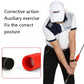 Golf training posture corrector stick with red head and black shaft in use