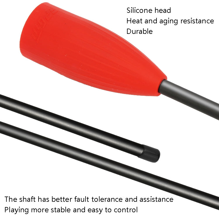 Red silicone head on black golf training posture stick