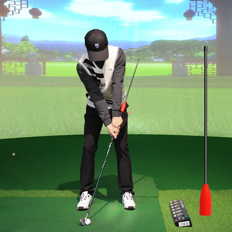 Golf training posture corrector stick with red head and black shaft