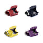Leather RFID short coin purse wallet color options, red navy yellow purple, open view