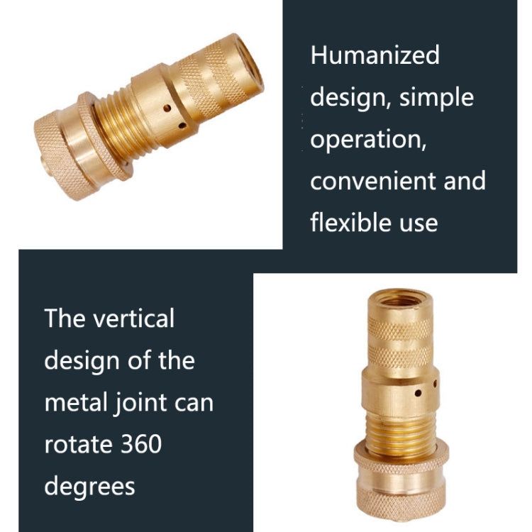 Automatic tire bleed valve fitting with brass knurled segments and metal joint stem