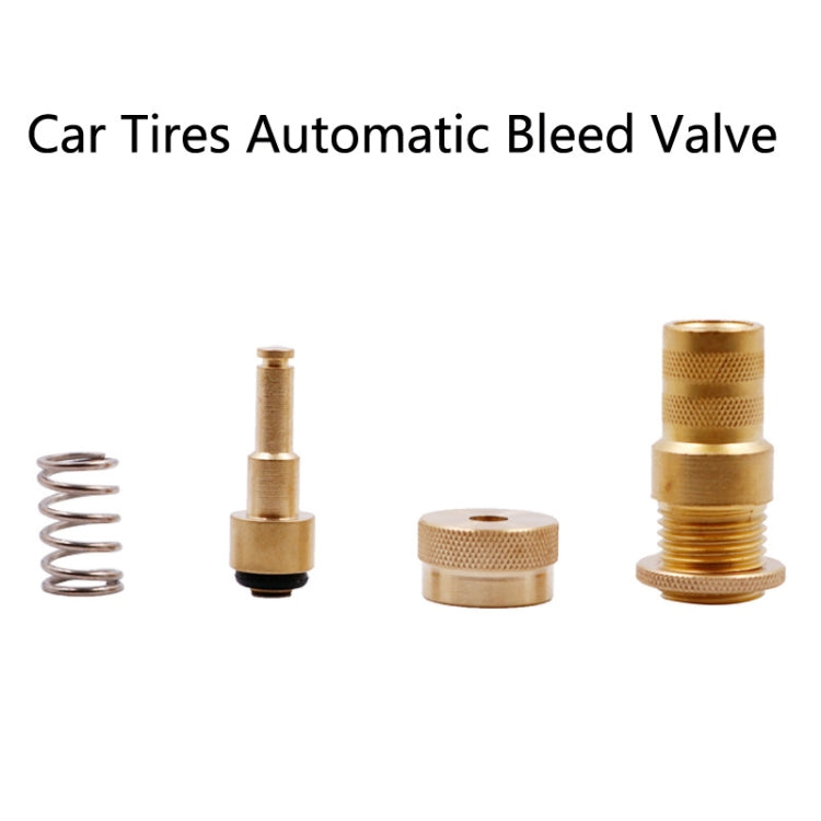 Car tire automatic bleed valve kit, brass components with spring and seal pieces