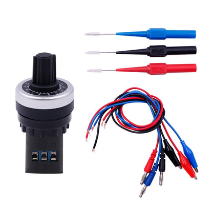 Adjustable analog signal generator plug with wiring leads and banana test pins