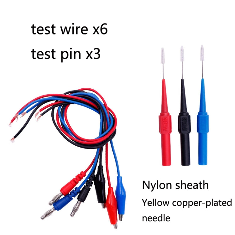 Analog generator wiring kit with nylon-sheathed leads and red, black, blue test pins