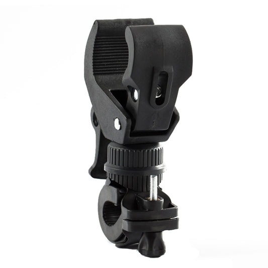 Black bicycle lamp clip with ribbed grip collar and screw tighten knob