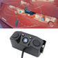 Car-mounted reversing camera module near license area, black housing