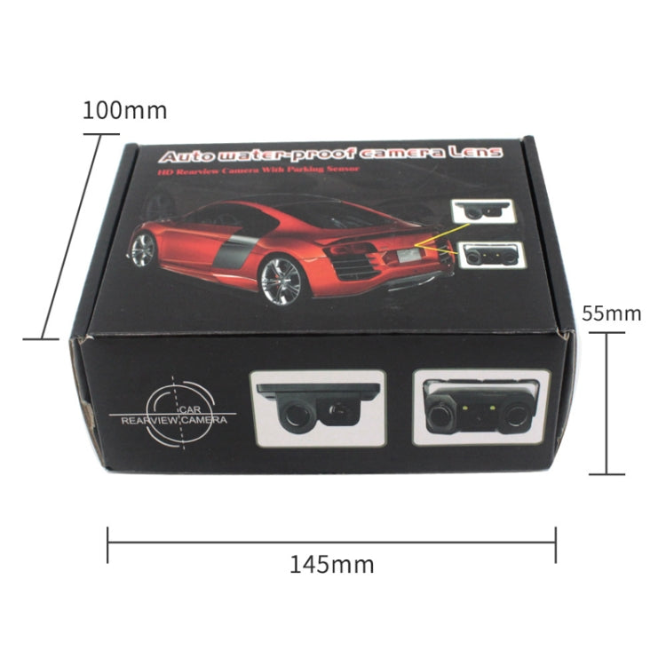 Car reversing smart camera retail box with diagram and connection ports