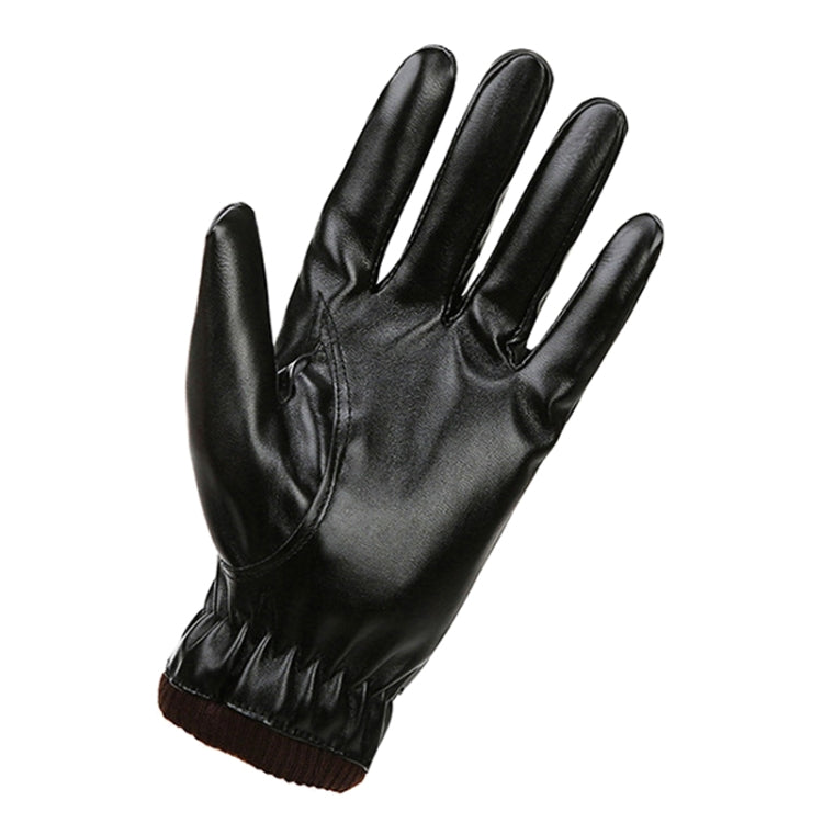 Black winter riding gloves with plush cuff and textured palm