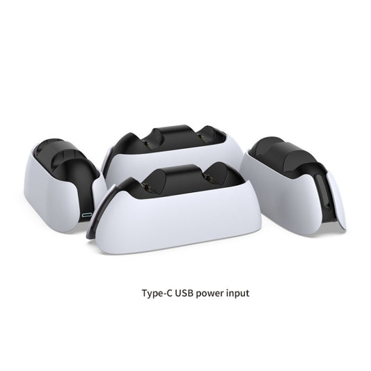 Multi-slot gamepad charging dock with three gray bases and black cradles