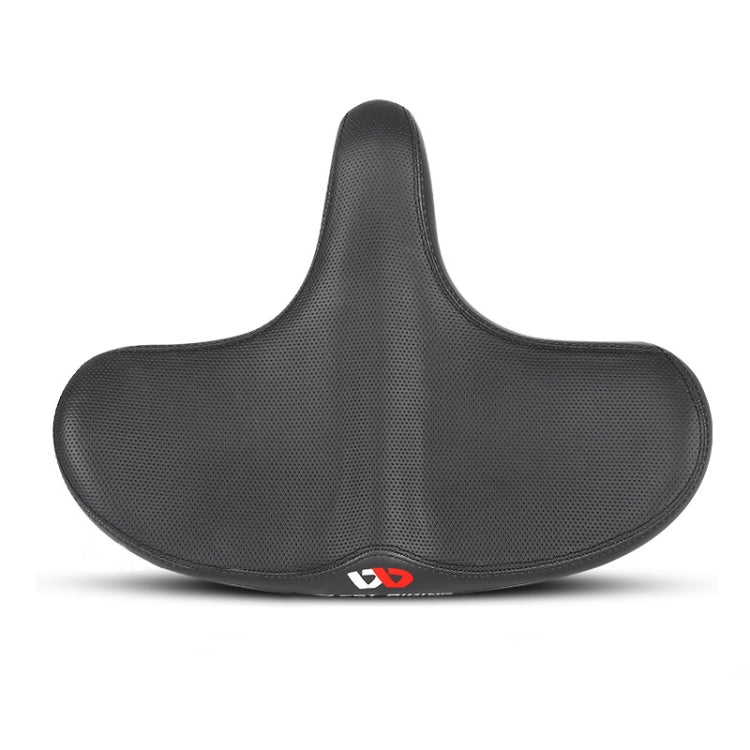Ergonomic dark gray bike saddle with central vent and wide rear support