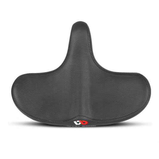 Ergonomic dark gray bike saddle with central vent and wide rear support
