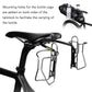 Black bicycle tail bag stabilizer with bottle-cage style holder for mounting