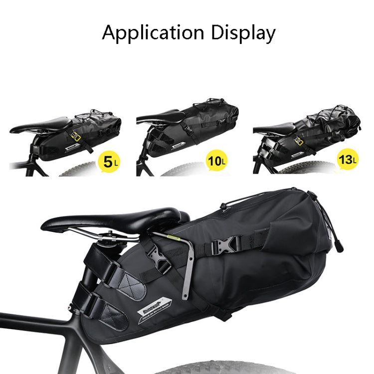 Rear bicycle tail bag with attached stabilizer bracket and strap mounts