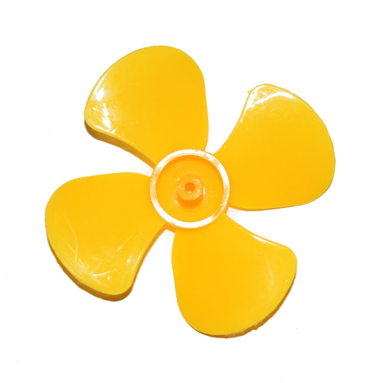 Yellow four-blade propeller with clear center hub