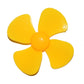 Bright yellow four-blade propeller with round center hub