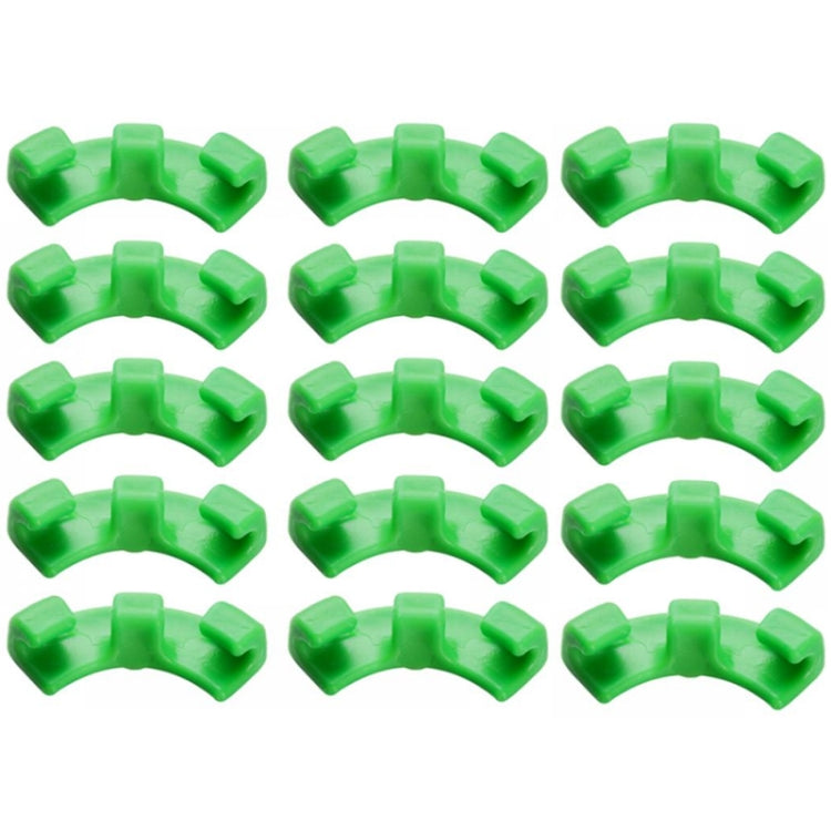 Set of green U-shaped plant training clips, 15 pieces