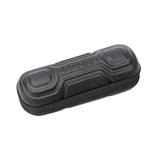 Black hard-shell bicycle tool bottle frame carrier bag with molded top carry grip