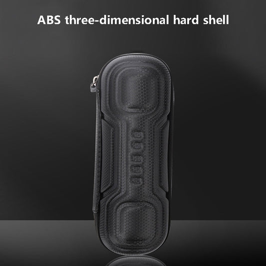 Black hard-shell ABS bike frame tool bottle bag with zippered top and carry loop
