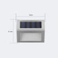 Stainless steel solar LED stair wall light with dark panel and frosted rectangular lens