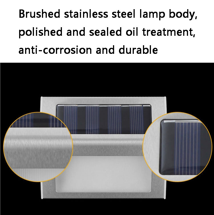 Brushed stainless steel solar LED stair wall light with anti-corrosion design