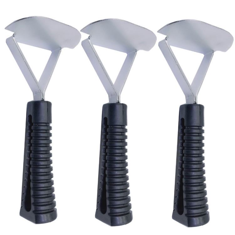 3-pack tire repair tire scraper tools with triangular metal heads and ribbed rubber grips