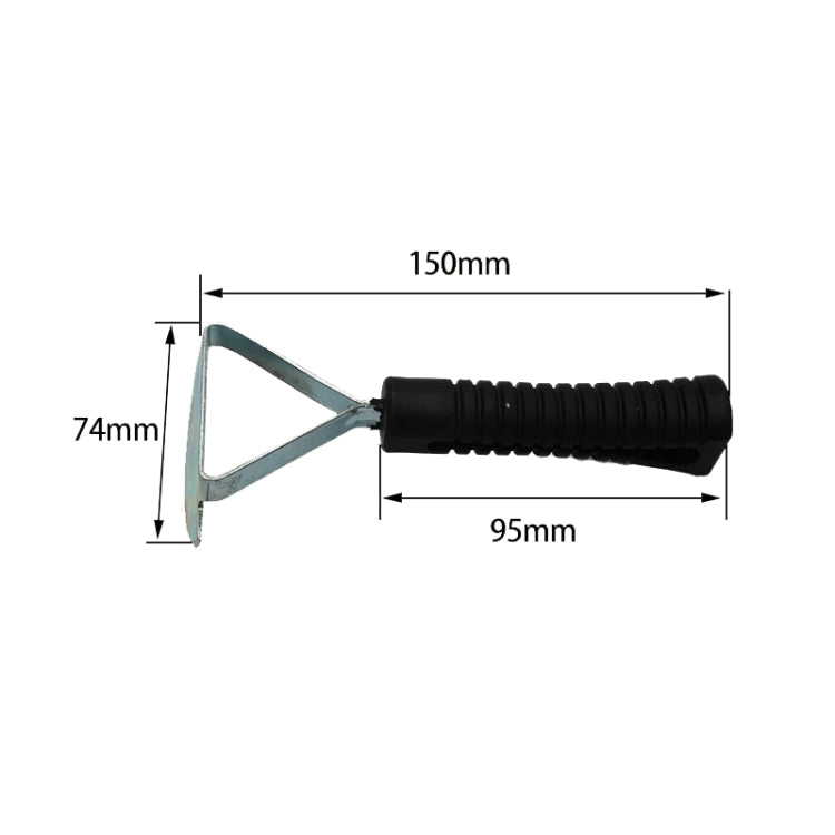 Tire scraper tool with 150mm length; 74mm head height; 95mm handle length