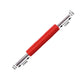 Red-handled valve core wrench key with labeled prong sizes: 6 mm, 30 mm, 4.5 mm