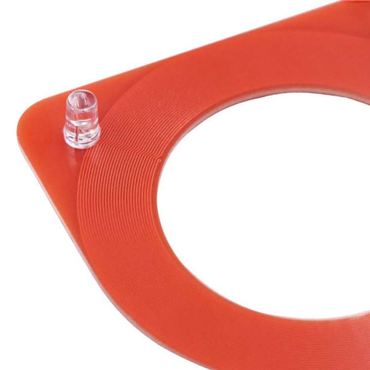 Red induction coil detector keychain with clear screw rivet on the front sensing ring