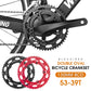 Road bike crankset with black double oval chainrings, 53-39T gear set