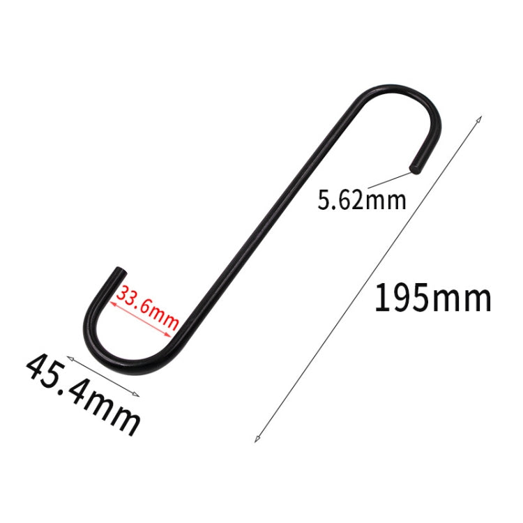 Black S-hook for brake pump hanging, about 195mm long and 45.4mm wide