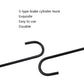 Black S-type brake cylinder hook with curved ends for hanging and storage