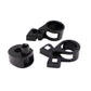 Black socket wrench heads with clamp-style prongs and gripping notches