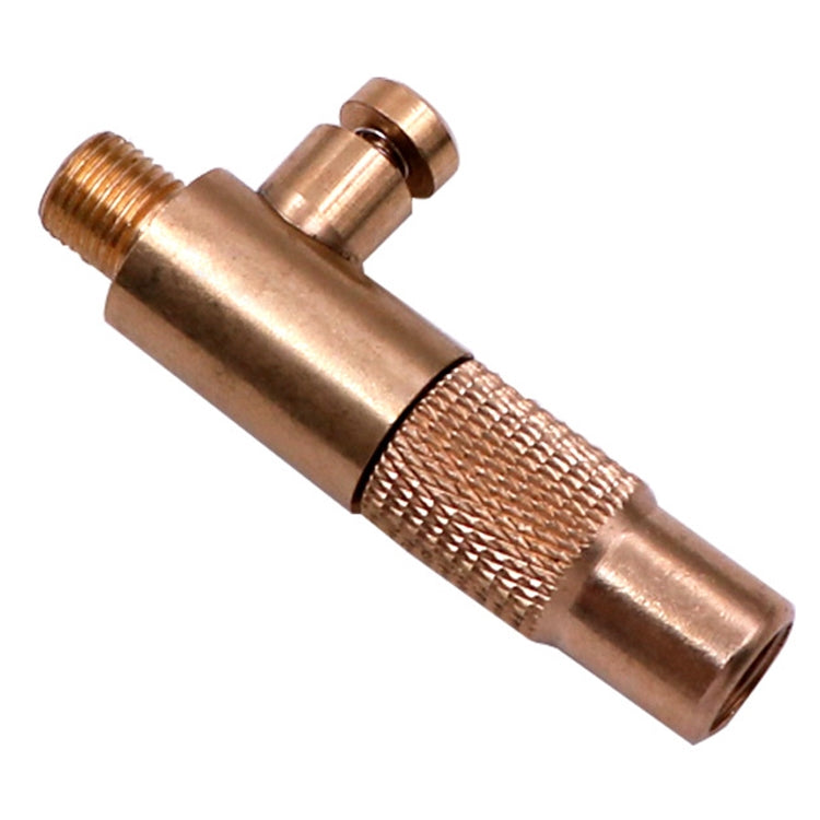 Brass inflatable nozzle extension connector with threaded ends and mesh section