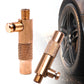Brass air pump extension connector pair with threaded joints and mesh sleeves
