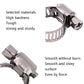 Stainless steel hose clamp with smooth shiny band and screw tightening bolt