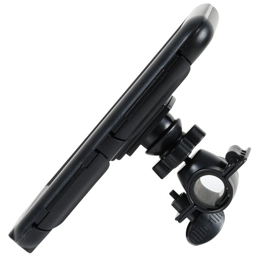 Waterproof motorcycle phone holder with mirror/handlebar clamp, black case