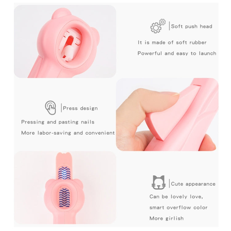 Pink nail sticker maker toy with soft push head for pressing designs