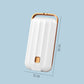 White hanging neck air purifier with rose-gold trim and small square power button; size shown