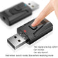 Black Bluetooth USB audio adapter with red status light and finger-touch control