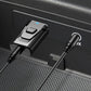 Black Bluetooth USB audio adapter with two cable connectors for audio transfer