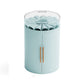 Blue five-layer jewelry storage box with clear lid and light-blue petal insert