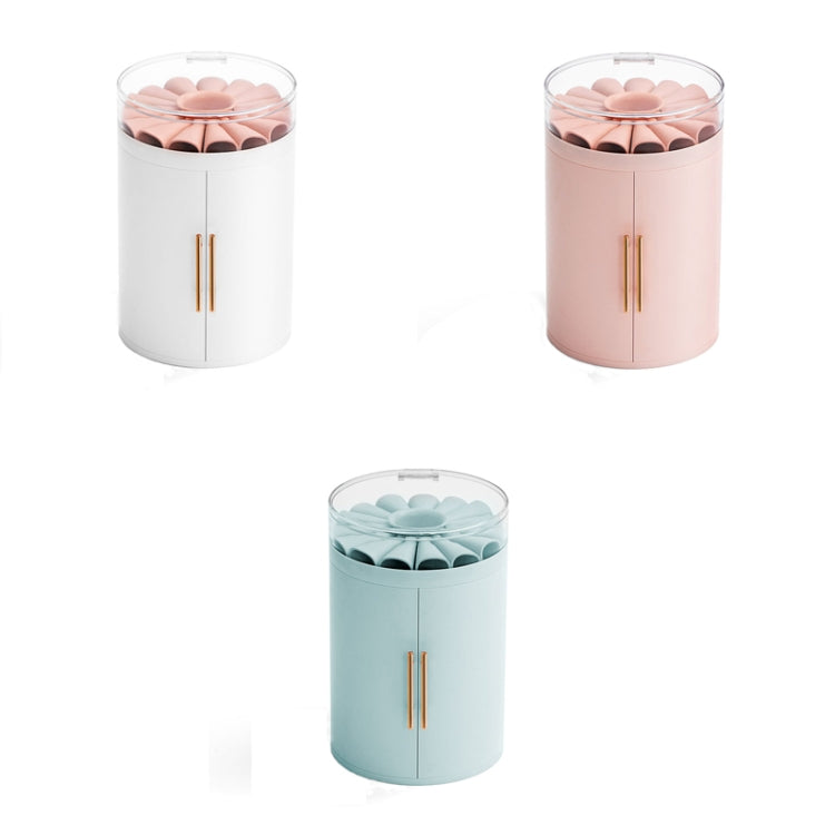 Three-color set of five-layer jewelry storage boxes: white, pink, and blue